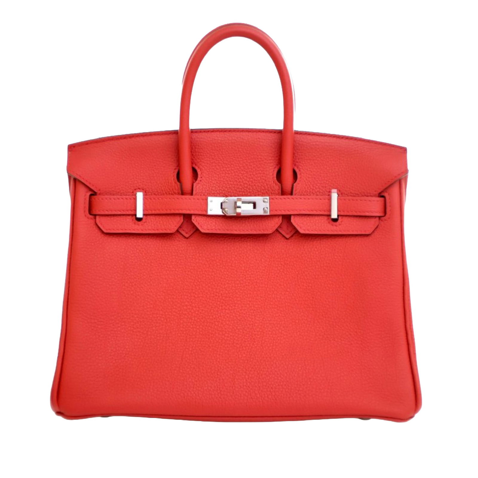 Rouge Tomate Togo Leather Birkin 25 Retourne Bag by Hermes (1 of 15)