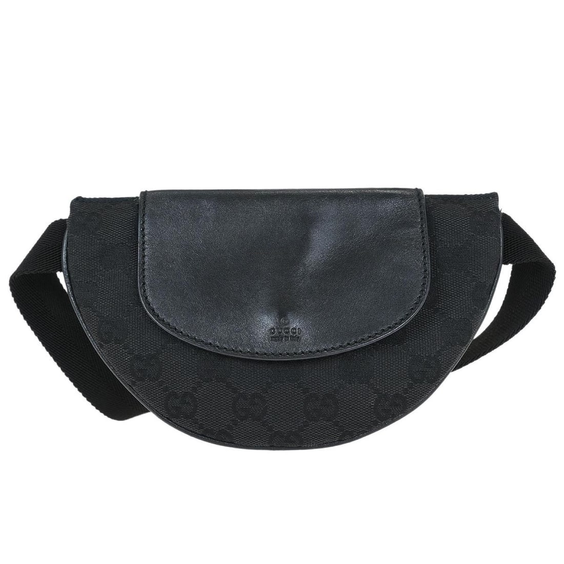 Gucci Black GG Canvas Leather Mini Bum Bag 106688 (1 of 10)