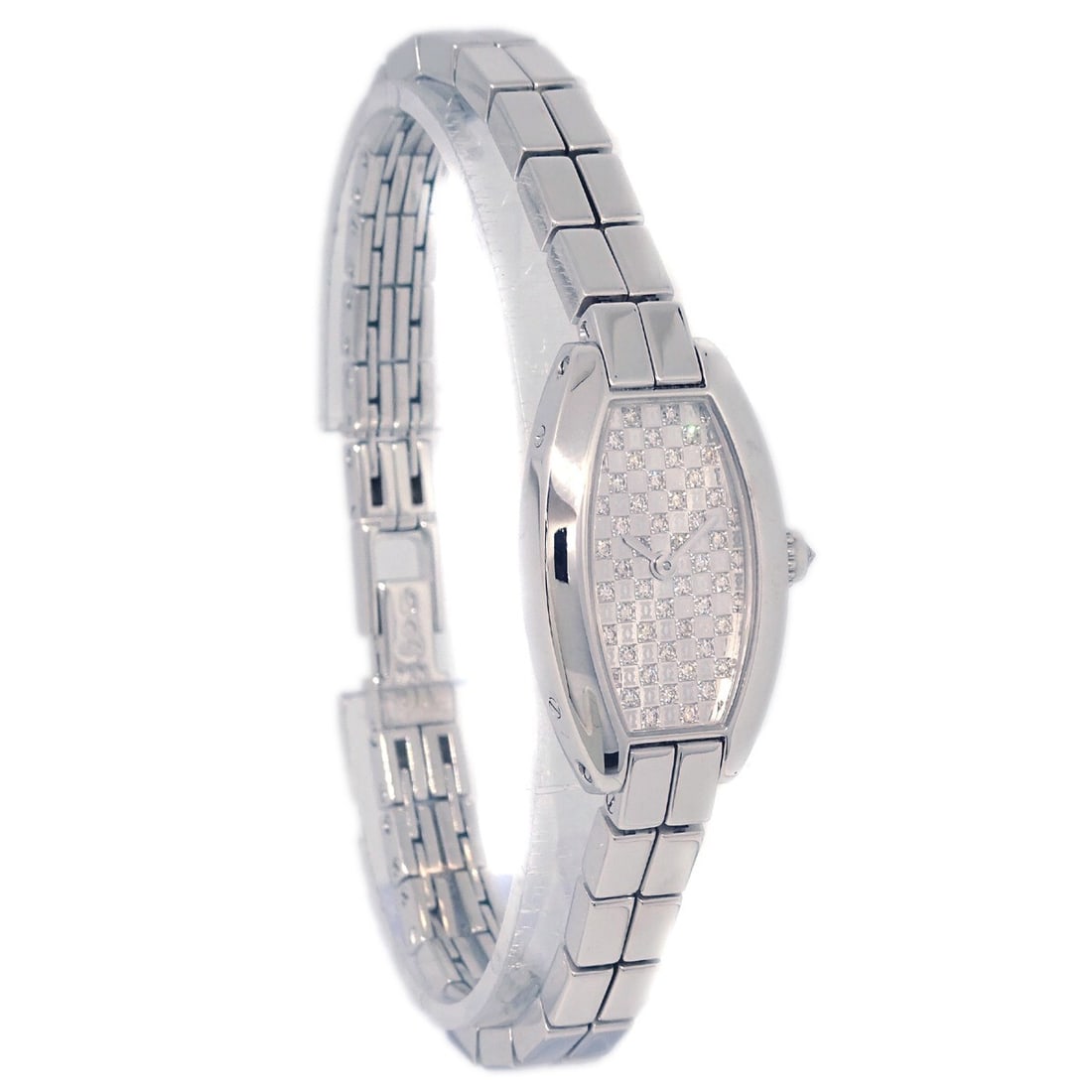 Mini Tonneau Quartz Women's Watch by Cartier: Mini Tonneau Quartz Women's Watch by Cartier This Cartier Mini Tonneau Lanier quartz watch is designed for women and is in excellent, un-used condition with no odor. The watch features a classic and e