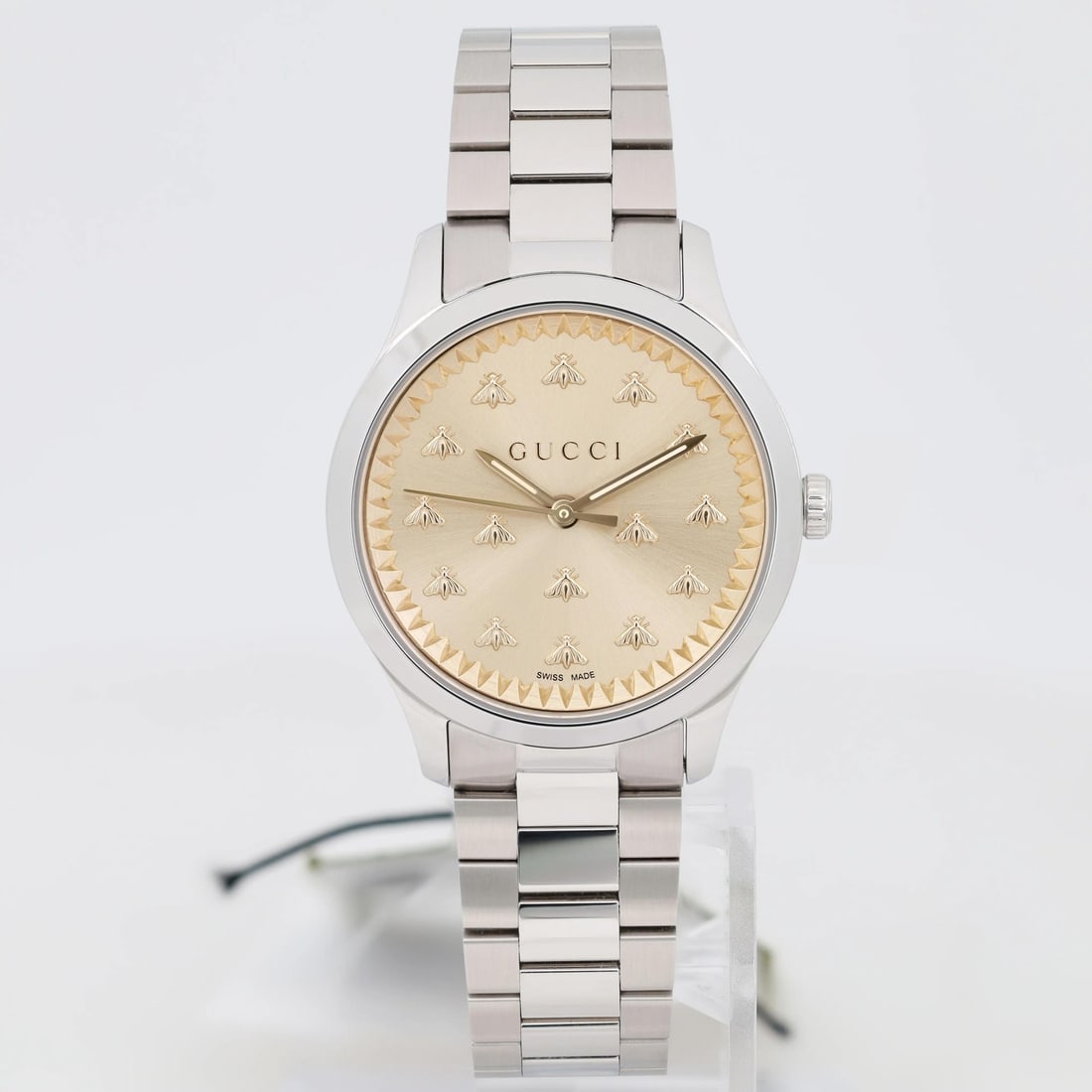 Gucci G-Timeless Ladies Watch Gold Dial Bee Motif 32MM YA1265035 (1 of 4)