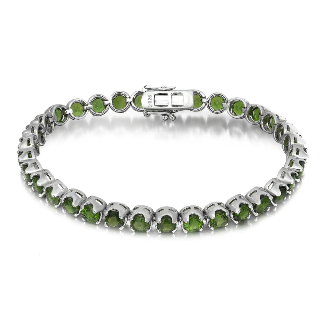 Rachel Koen 7 Inch Green Tourmaline Tennis Bracelet 925 Sterling Silver (1 of 5)