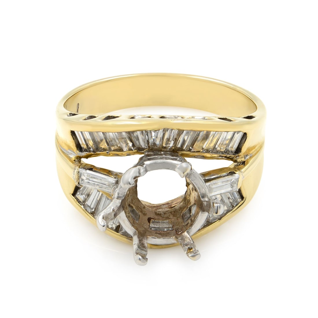 Rachel Koen 14K Yellow Gold Engagement Ring 0.50Ctw Baguette Diamonds (1 of 5)