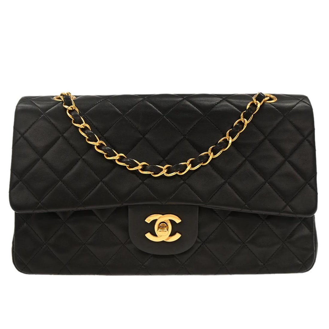 Chanel Black Lambskin Medium Classic Double Flap Shoulder Bag (1 of 10)
