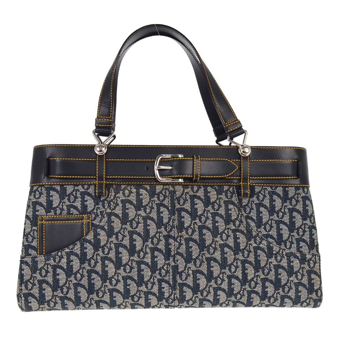 Dior Trotter Large Navy Canvas Tote Bag BM-0042 Italy: Dior Trotter Large Navy Canvas Tote Bag BM-0042 Italy This Christian Dior navy Trotter tote bag features a large size and is crafted from durable canvas with the signature Dior Trotter pattern. The ex