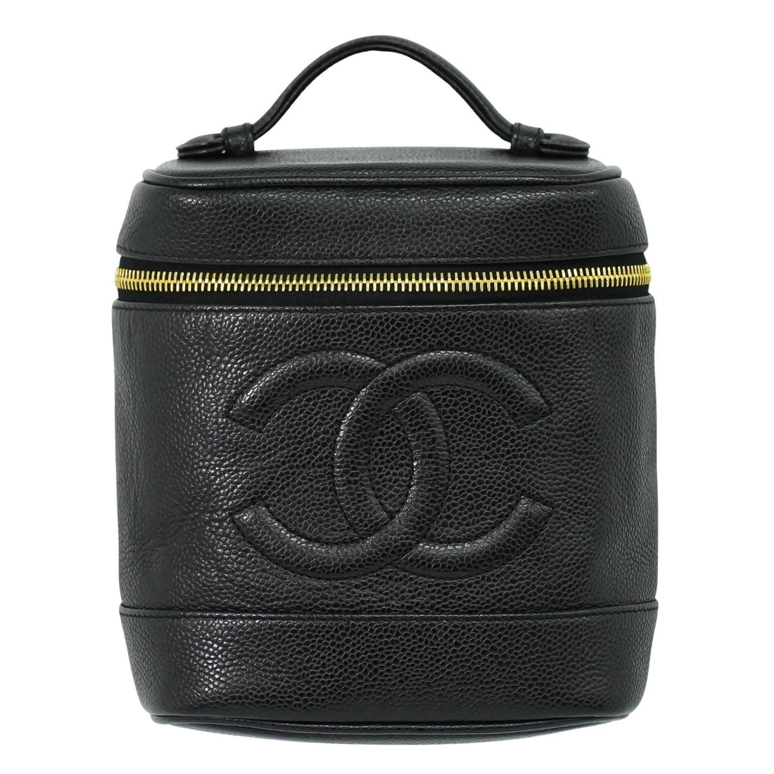 Timeless Cosmetic Bag by Chanel in Black Vintage Style: Timeless Cosmetic Bag by Chanel in Black Vintage Style This Chanel Vintage Timeless Cosmetic Case is crafted in black material and features the iconic logo. It is designed for female use and shows gen