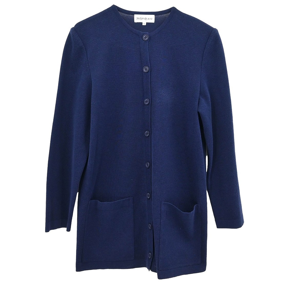 Yves Saint Laurent Navy Cardigan Long Sleeve Casual #L (1 of 10)