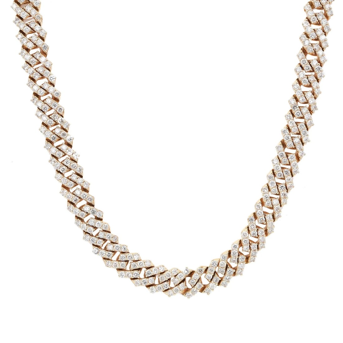 Rachel Koen 14K Yellow Gold 8.43CT Diamond Cuban Link Necklace 17.5 In (1 of 7)