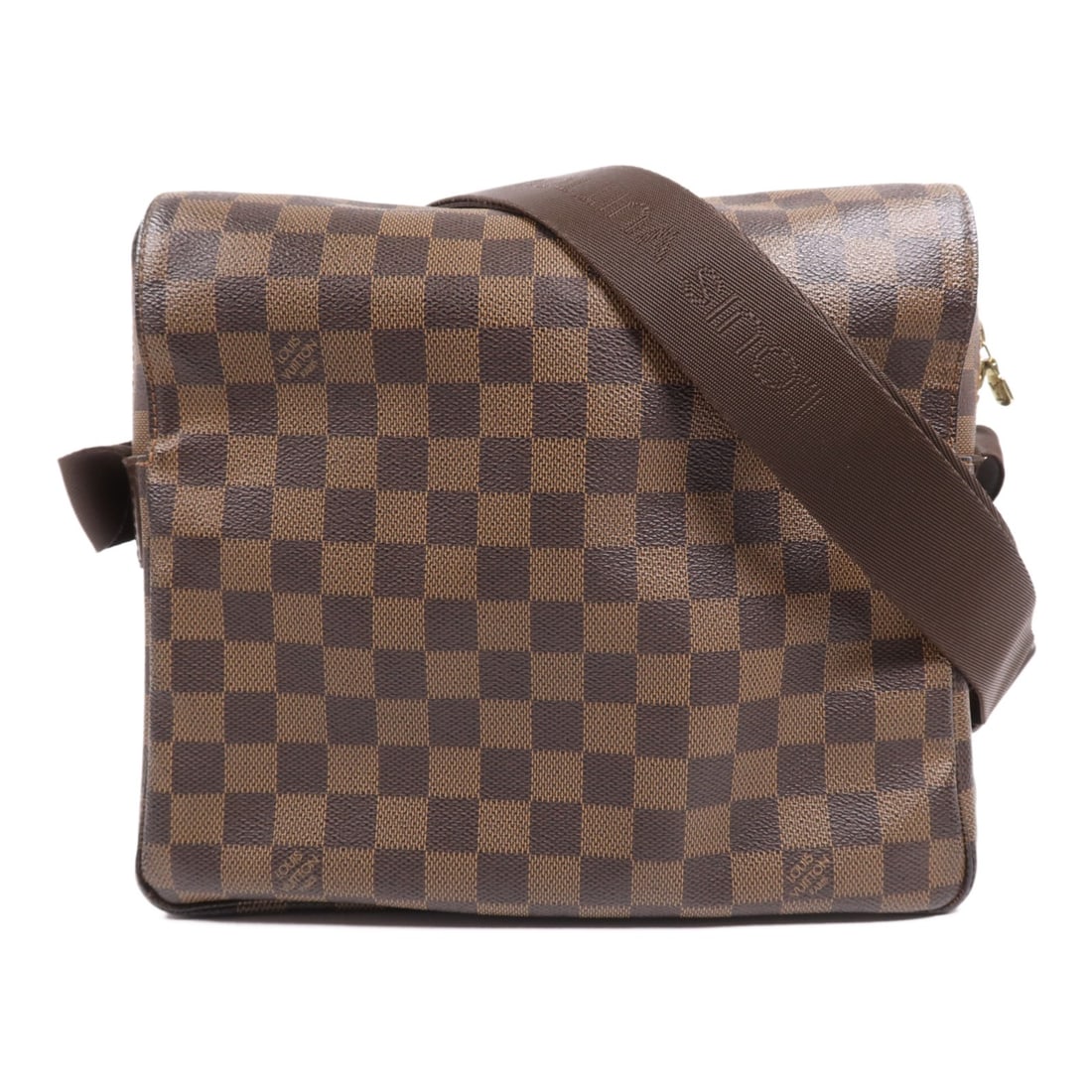 LOUIS VUITTON Naviglio GHW Shoulder Bag Damier Brown N45255 (1 of 18)