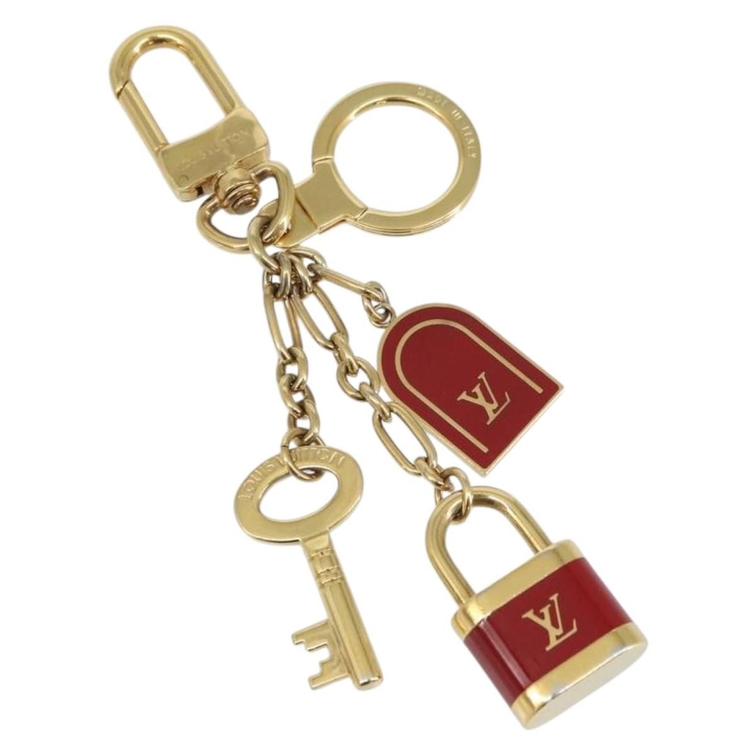 Gold Tone Metal Kaduna Keychain Charm Louis Vuitton M60073 Italy (1 of 9)