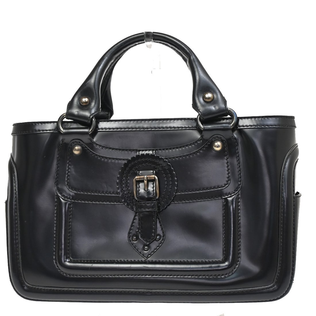 Pre-owned Celine Boogie Tote Bag in Black: Pre-owned Celine Boogie Tote Bag in Black This pre-owned Celine Boogie Satchel in black is a tote bag designed for women. It is in very good condition, with some signs of use including scuffs, dirt, a