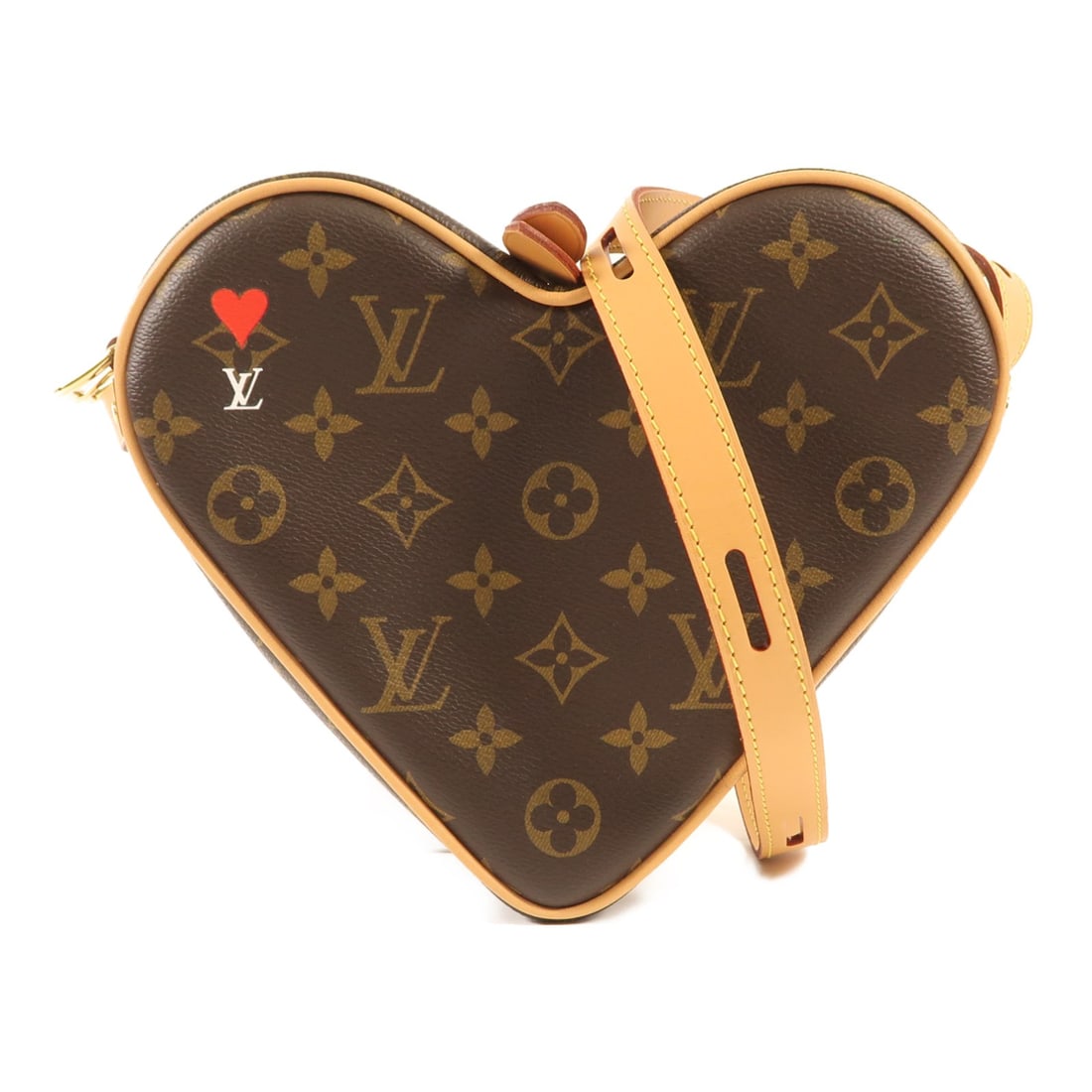 LOUIS VUITTON Sac Coeur Shoulder Bag M57456 Monogram Game On Brown: LOUIS VUITTON Sac Coeur Shoulder Bag M57456 Monogram Game On Brown Introducing the Louis Vuitton Sac Coeur Shoulder Bag, a stylish accessory perfect for any occasion. Crafted from durable PVC coated c