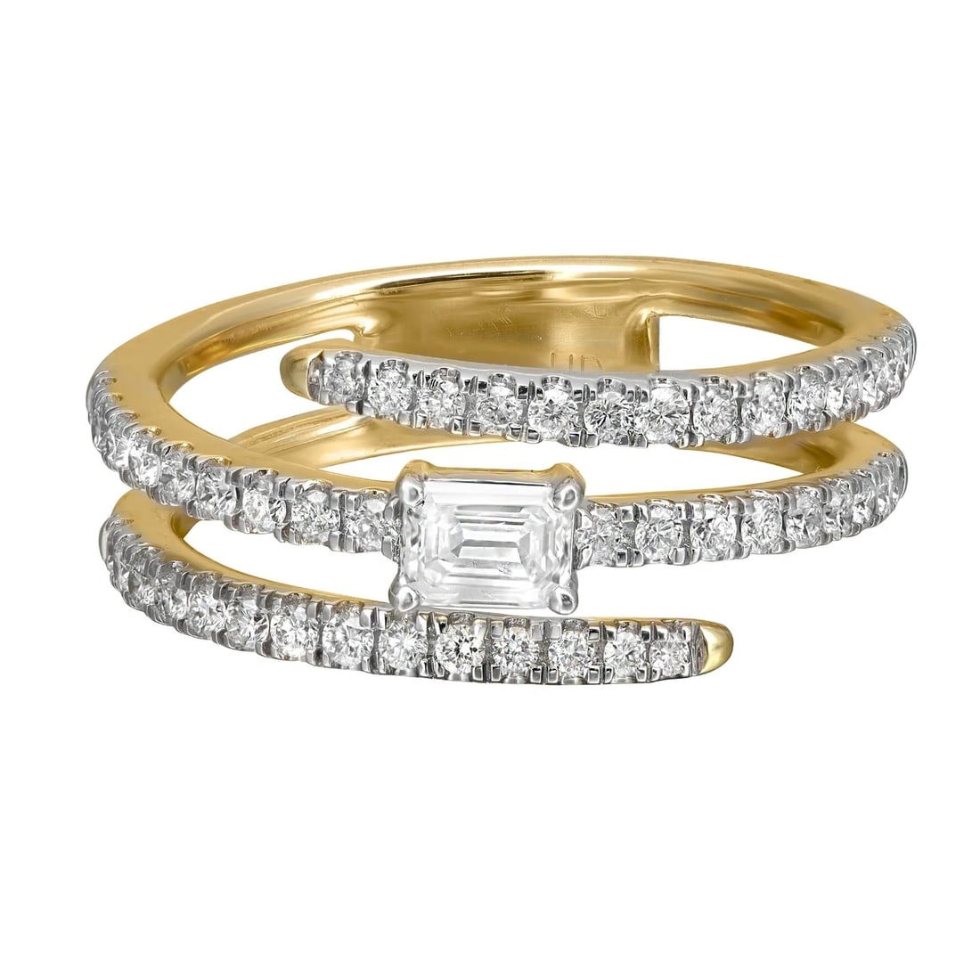 Rachel Koen 14K Yellow Gold Round Baguette Diamond Ring 1.00Cttw: Rachel Koen 14K Yellow Gold Round Baguette Diamond Ring 1.00Cttw This stunning Round & Baguette Diamond Ring is crafted in luxurious 14K yellow gold, showcasing a total diamond weight of 1.00 carats.