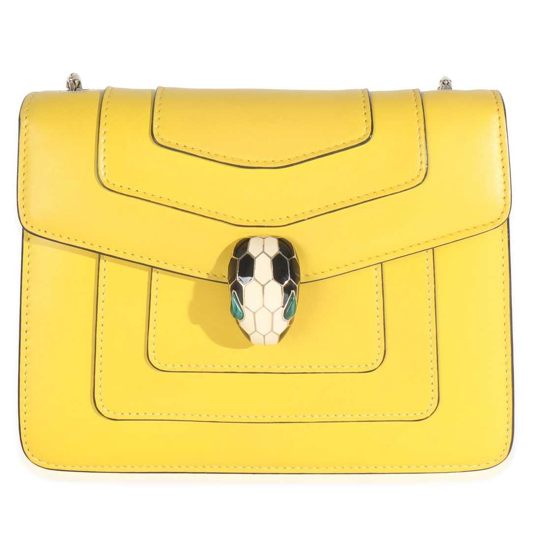 Bvlgari Yellow Leather Small Serpenti Forever Shoulder Bag (1 of 8)