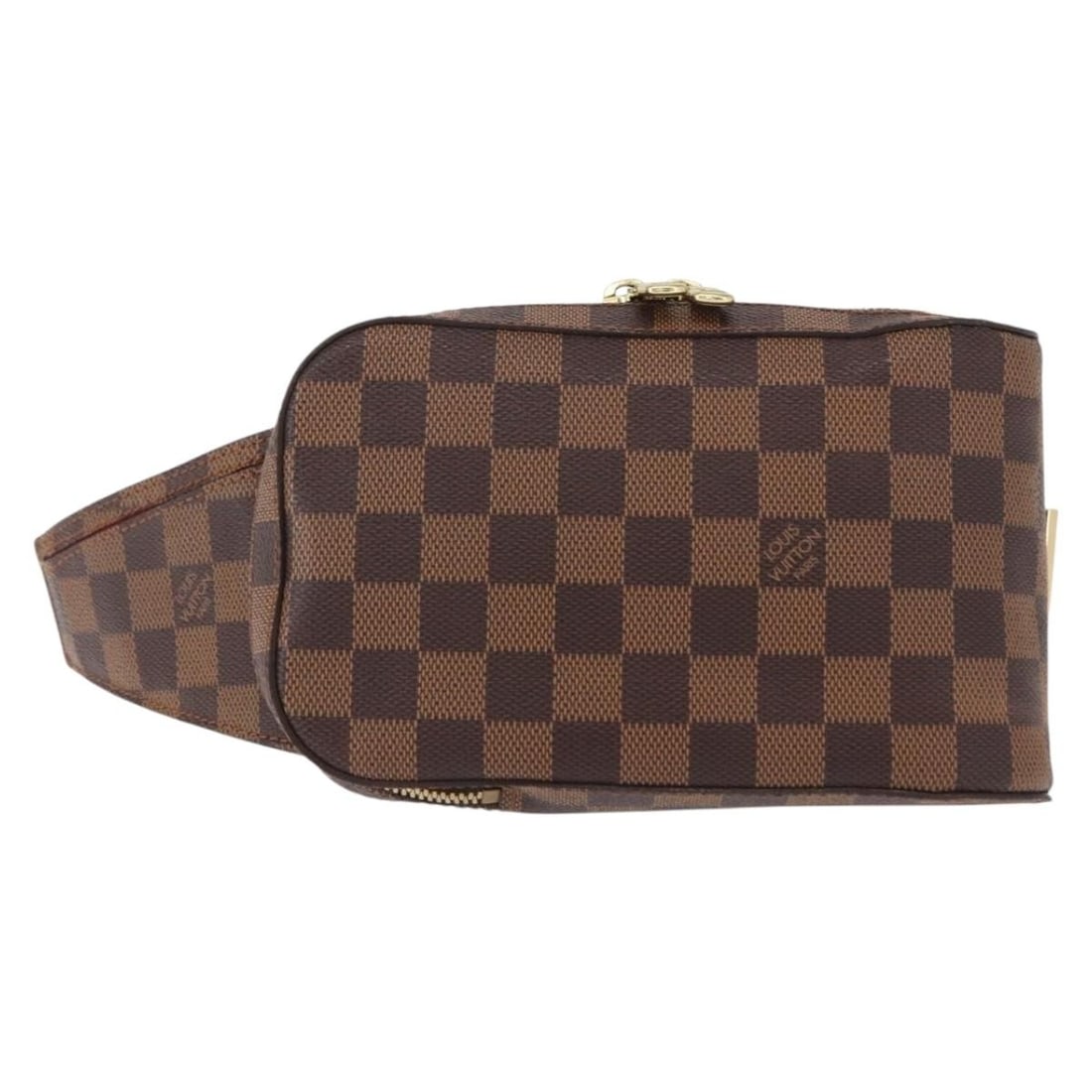 Geronimos Shoulder Bag in Brown by Louis Vuitton: Geronimos Shoulder Bag in Brown by Louis Vuitton This pre-owned Louis Vuitton Geronimos Waist Bag features a brown exterior and is designed for female use. The bag is in good condition, with minor rub