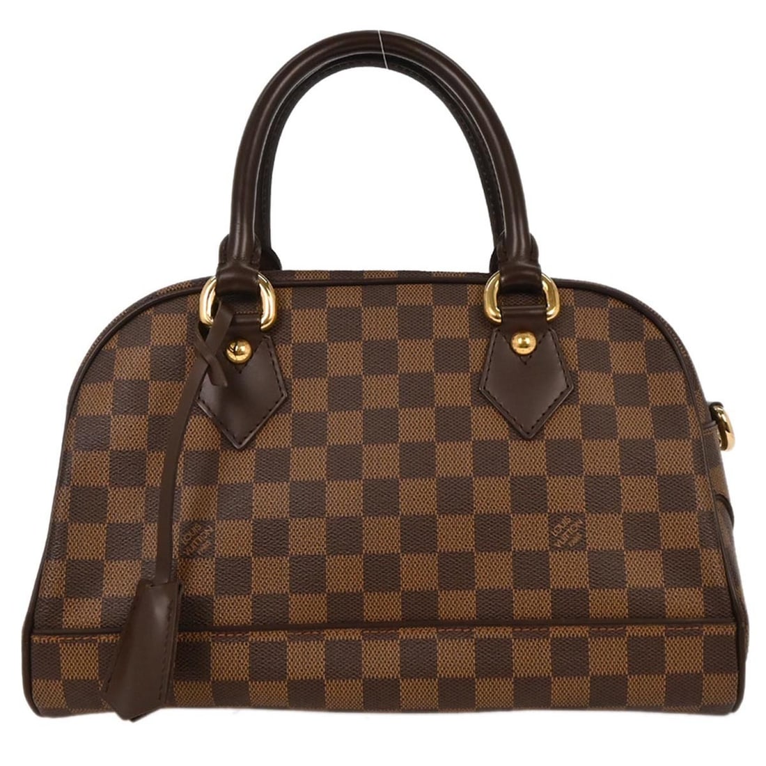 Louis Vuitton Damier Duomo Handbag N60008 Brown Canvas Top Handle: Louis Vuitton Damier Duomo Handbag N60008 Brown Canvas Top Handle The Louis Vuitton Damier Duomo Handbag is a stylish and versatile accessory perfect for casual occasions. Featuring a classic check pa