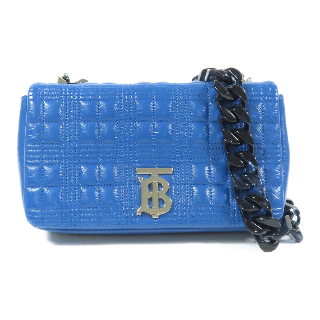 Burberry Blue Calfskin Leather Chain Shoulder Bag (1 of 16)