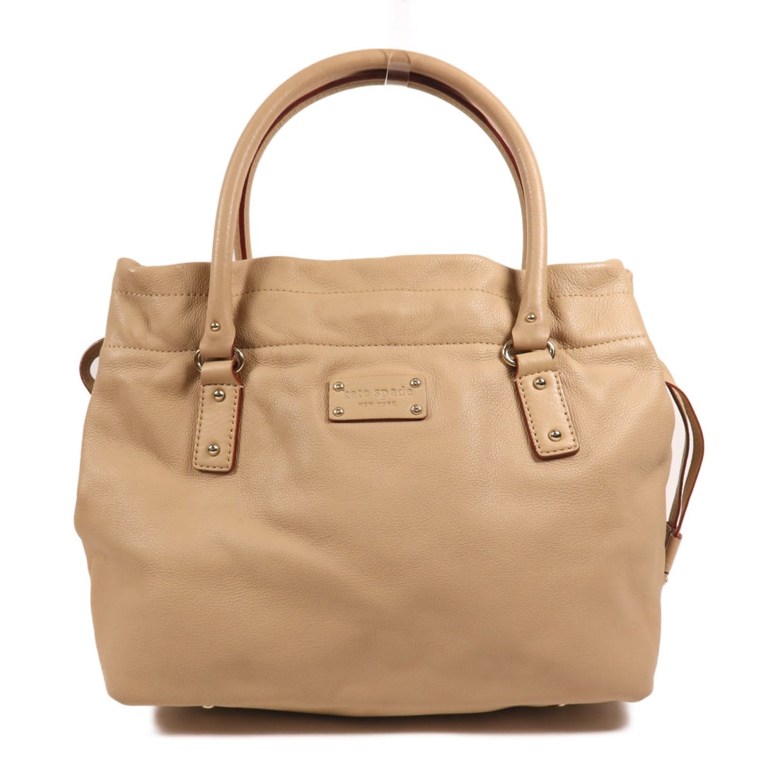 Kate Spade Beige Calfskin Leather Tote Bag Handbag GHW (1 of 18)