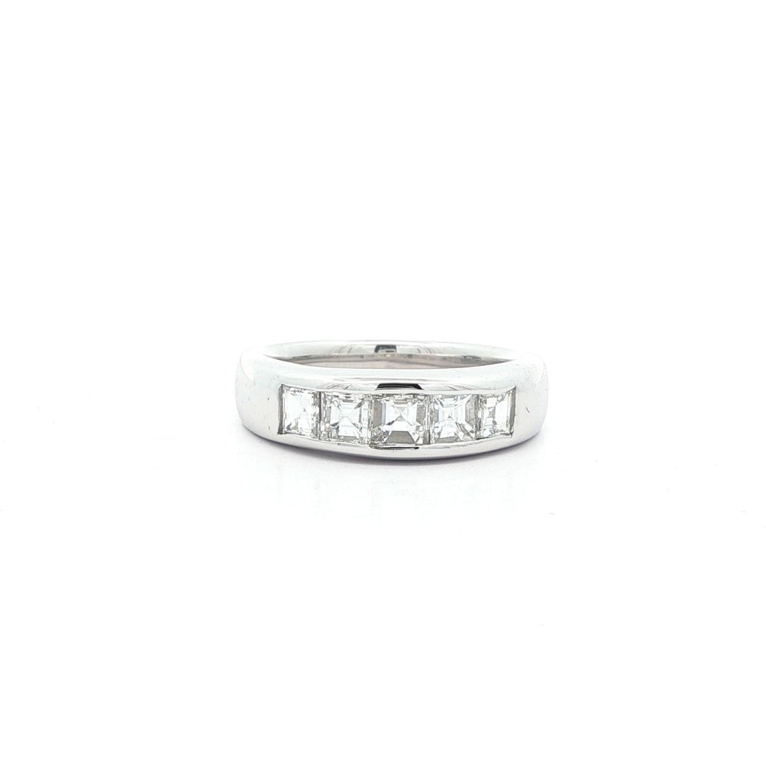 Platinum 0.92ctw Channel Set Square Cut Diamond Band Ring (1 of 14)