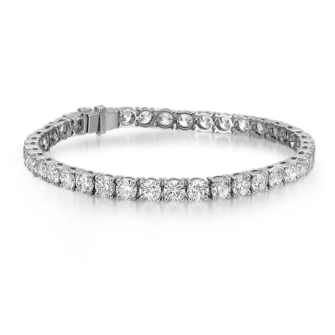 Rachel Koen 14K White Gold Lab Grown Diamond Tennis Bracelet 9.88CT 40 Diamonds: Rachel Koen 14K White Gold Lab Grown Diamond Tennis Bracelet 9.88CT 40 Diamonds This stunning tennis bracelet showcases 40 prong set round cut lab grown diamonds, beautifully crafted in 14K white gold