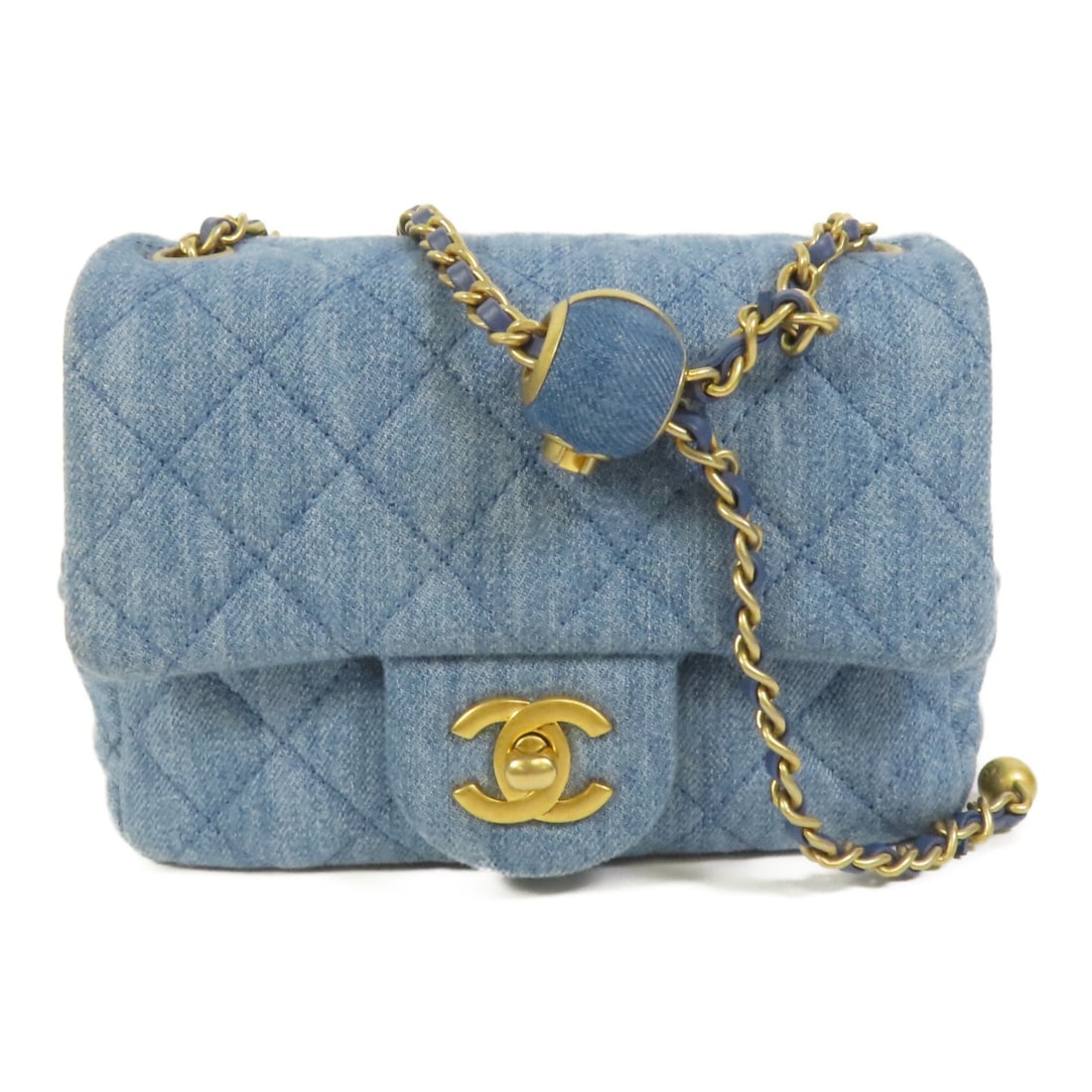 Denim Blue Mini Classic 17 Shoulder Bag with CC and Gold Hardware by CHANEL (1 of 16)