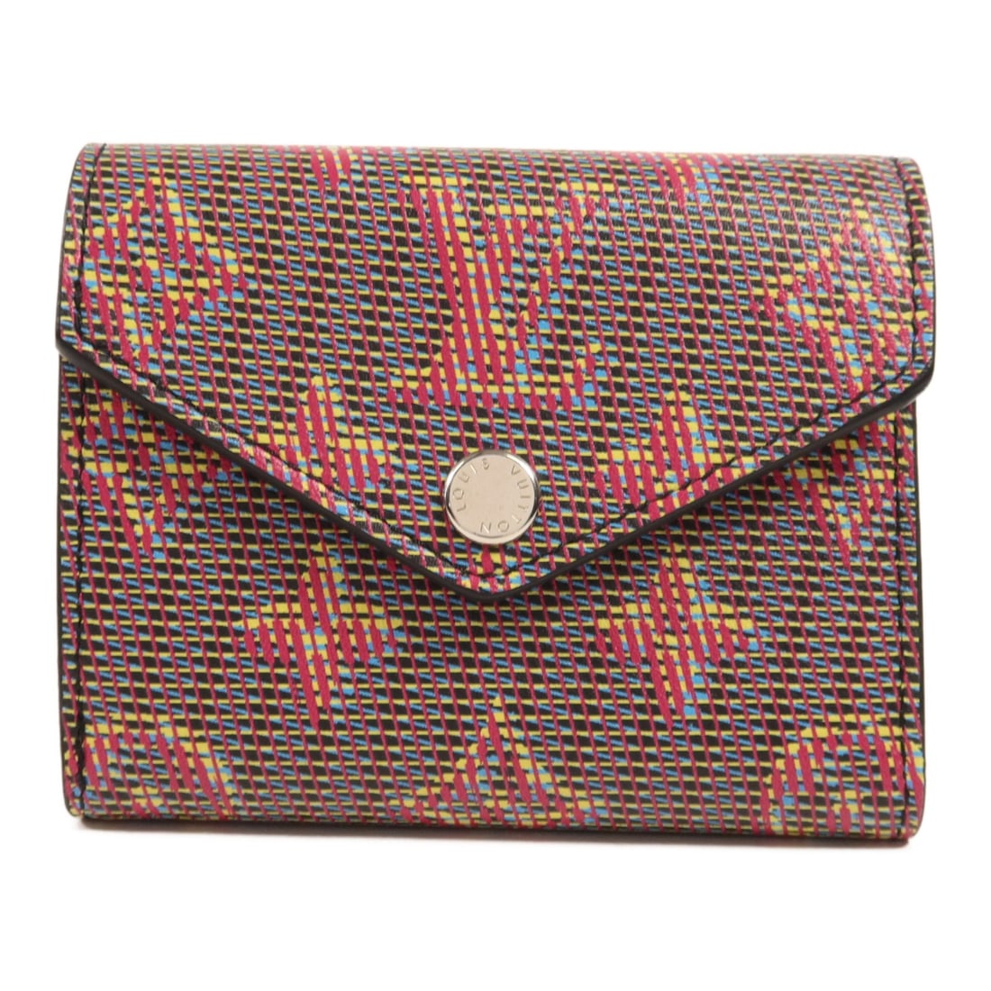 LOUIS VUITTON Monogram Pop Tri-fold Wallet M68673 Multicolor: LOUIS VUITTON Monogram Pop Tri-fold Wallet M68673 Multicolor This stylish Louis Vuitton tri-fold wallet features a vibrant multicolor design, crafted from durable PVC coated canvas. Made in France, th