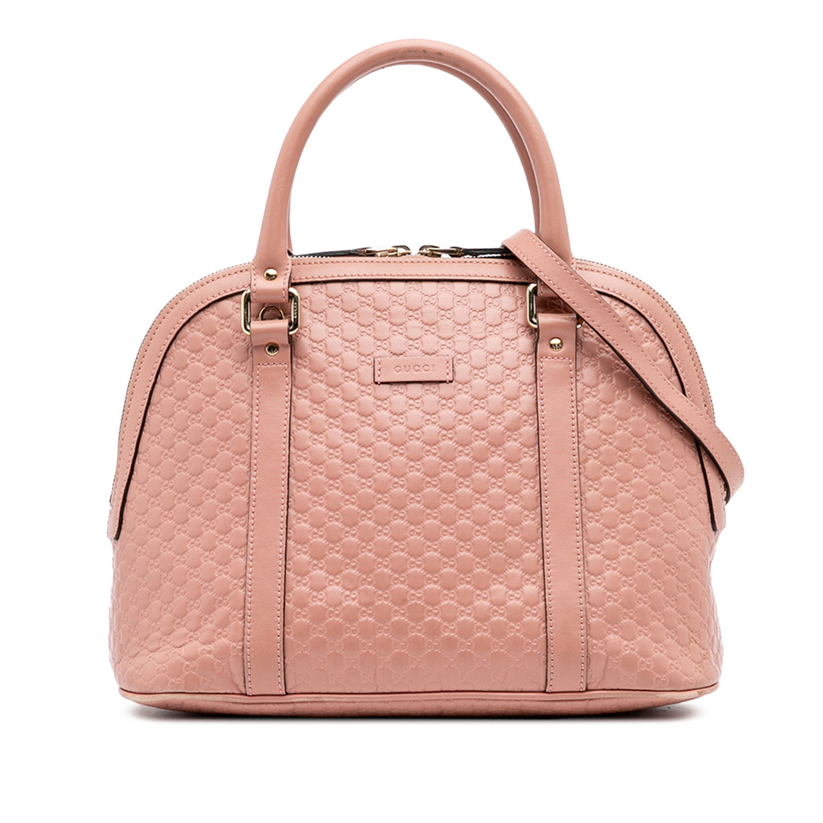 Gucci Medium Microguccissima Dome Satchel Pink Leather Bag (1 of 14)