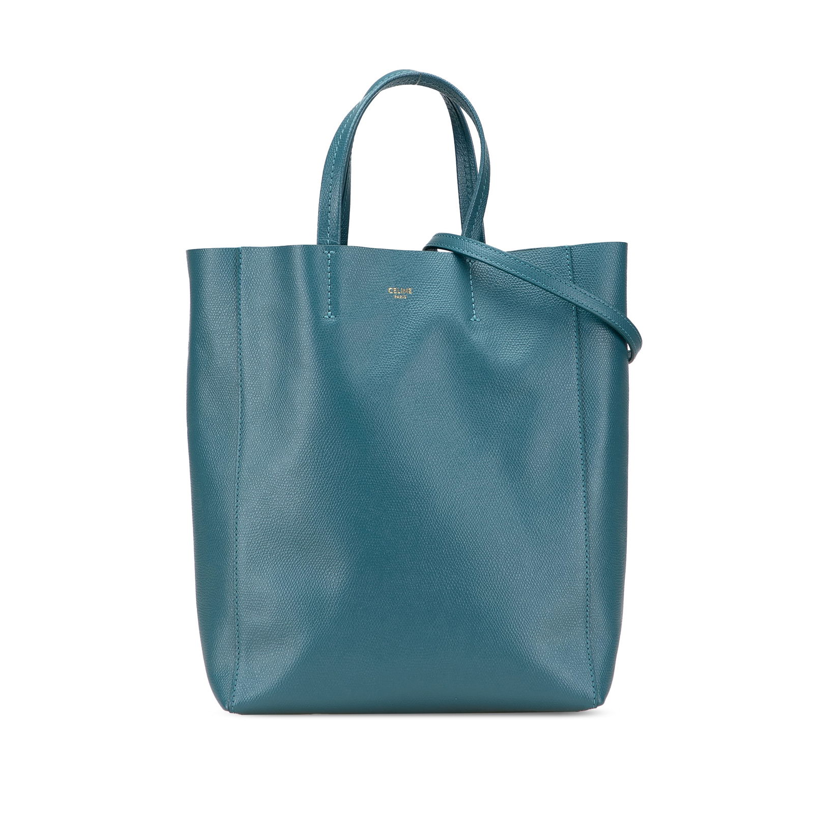 Celine Small Grained Calfskin Vertical Cabas Satchel Blue: Celine Small Grained Calfskin Vertical Cabas Satchel Blue This Celine Small Grained Calfskin Vertical Cabas Satchel combines elegance with practicality, featuring a luxurious leather body and flat lea