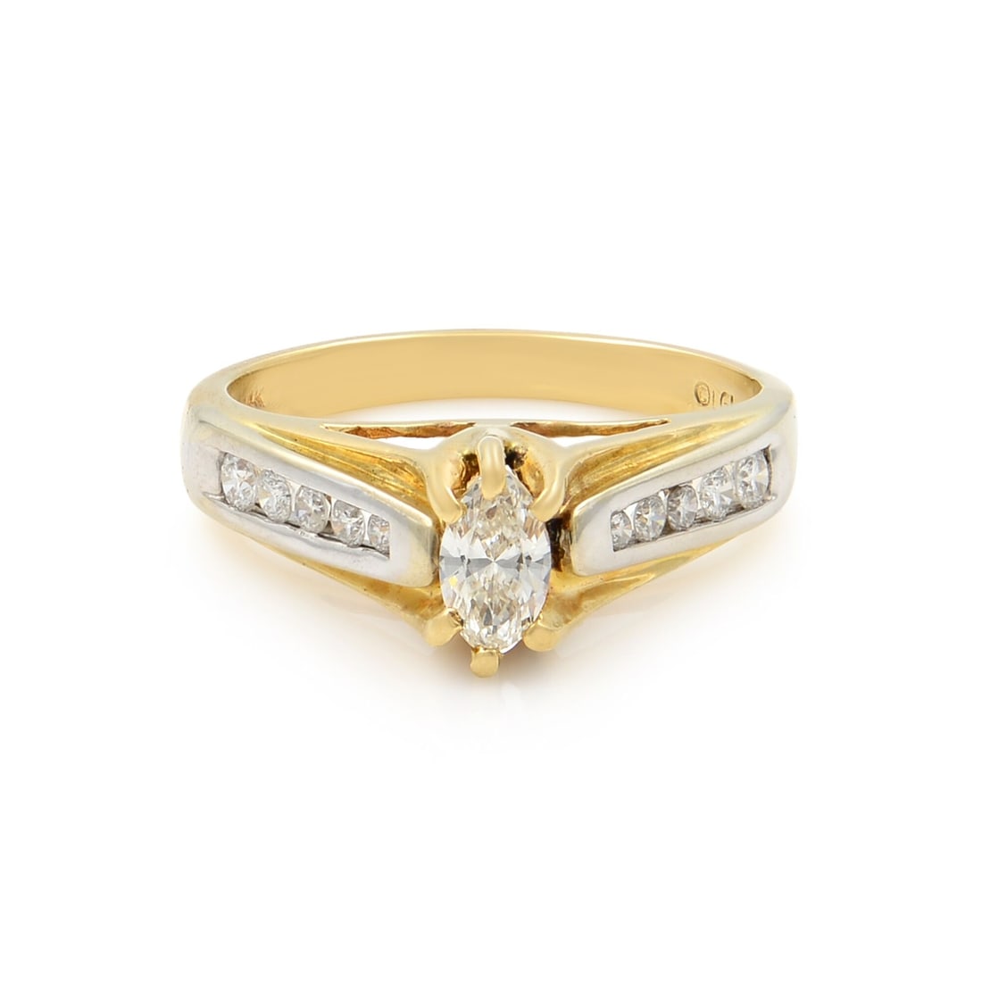 Rachel Koen Marquise Diamond Engagement Ring 14K Gold 0.80Cttw Adjustable Band (1 of 5)