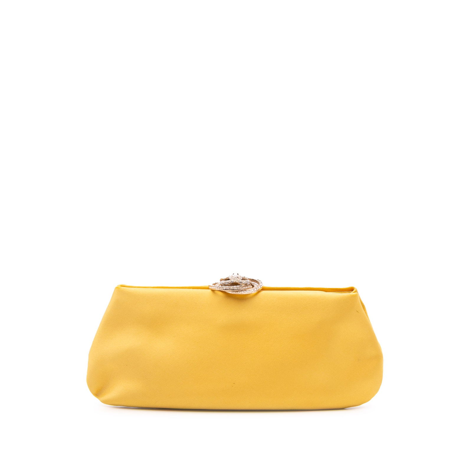 Chanel Satin Crystal Camellia Evening Frame Clutch Yellow: Chanel Satin Crystal Camellia Evening Frame Clutch Yellow This Chanel Satin Crystal Camellia Evening Frame Clutch is a stylish accessory crafted from luxurious satin fabric. It features a top metal lo