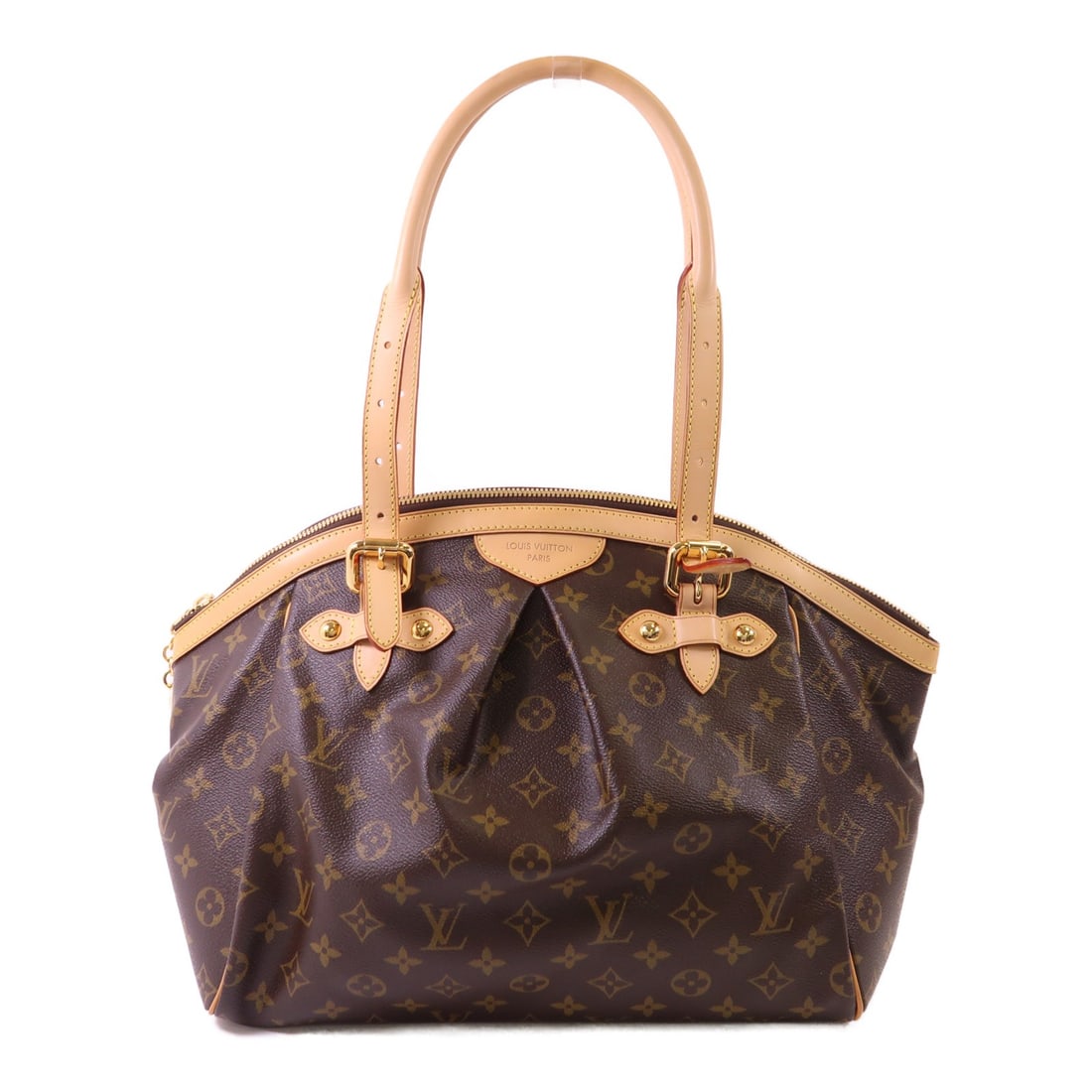 Louis Vuitton Tivoli GM Monogram Canvas Shoulder Bag M40144 with Gold Hardware: Louis Vuitton Tivoli GM Monogram Canvas Shoulder Bag M40144 with Gold Hardware This Louis Vuitton Tivoli GM shoulder bag features the classic monogram brown PVC coated canvas and is designed with gold