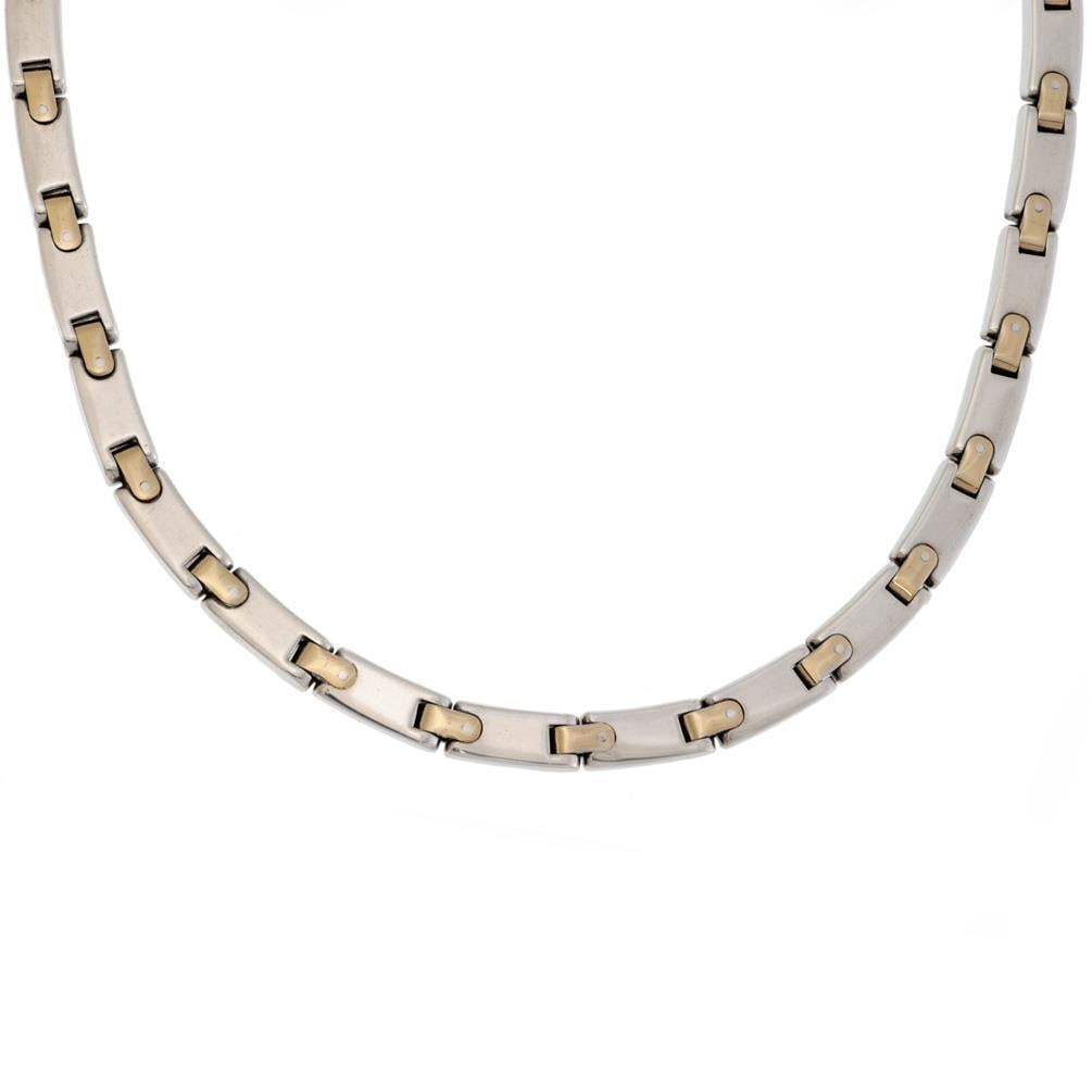 Tiffany & Co. Sterling Silver 18k Yellow Gold H Bar Link Necklace 17": Tiffany & Co. Sterling Silver 18k Yellow Gold H Bar Link Necklace 17" This stunning Tiffany & Co. necklace features a unique design combining sterling silver and 18k yellow gold. It showcases elongate