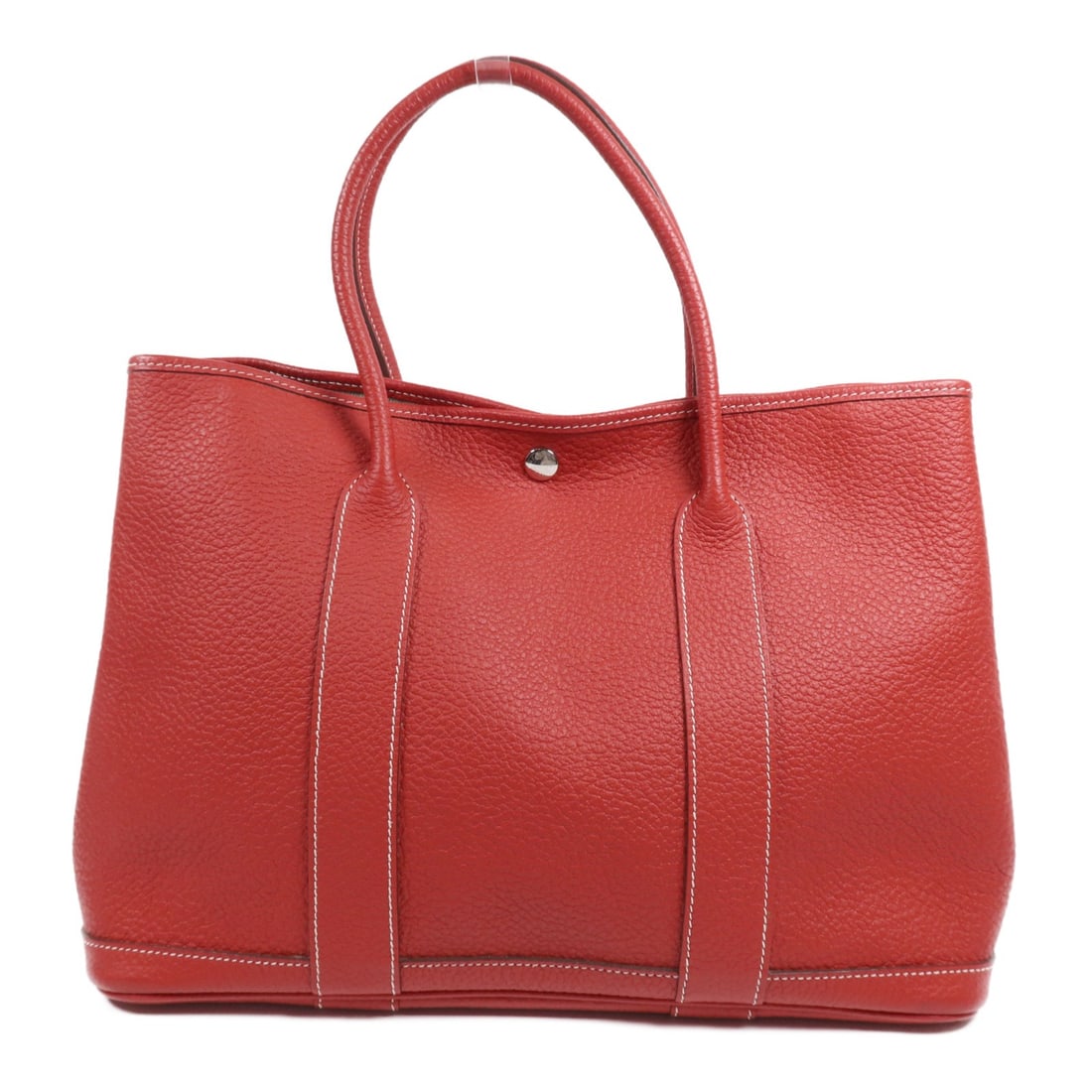 HERMES Garden Party TPM Tote Bag Calfskin Red PHW (1 of 13)