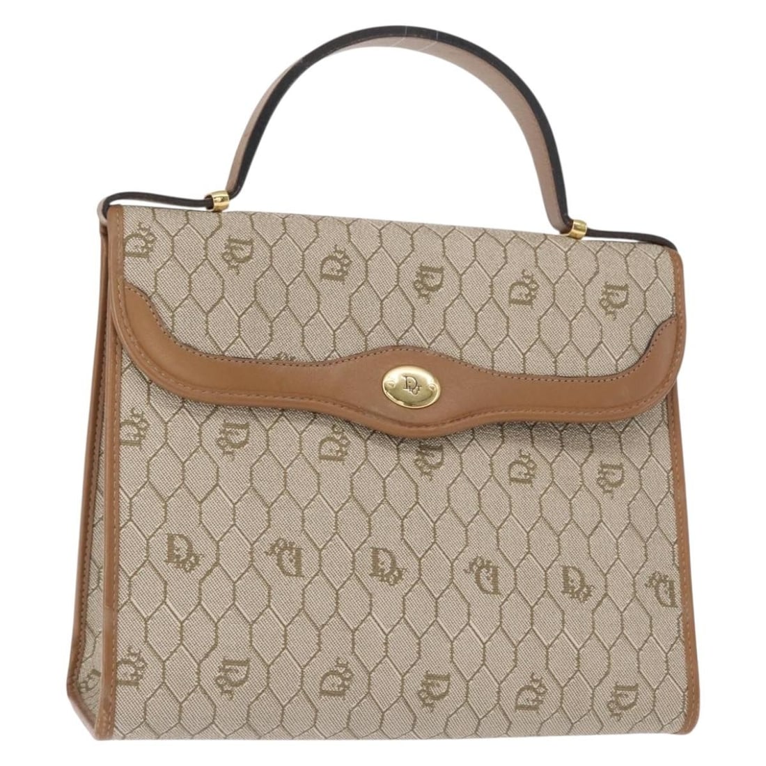 Vintage Dior Honeycomb Pattern Beige Handbag (1 of 1)