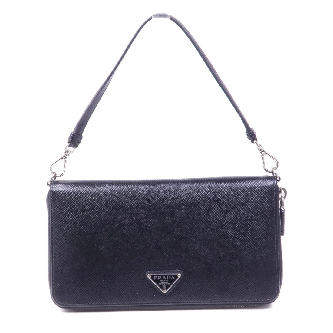 PRADA Black Calfskin Leather Long Document Holder Wallet (1 of 15)