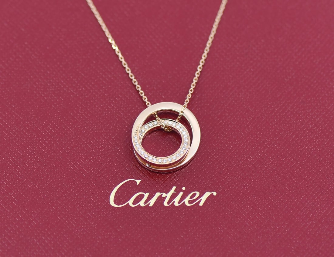 Cartier Etincelle 18K Rose Gold Diamond Pendant Necklace Authentic (1 of 6)