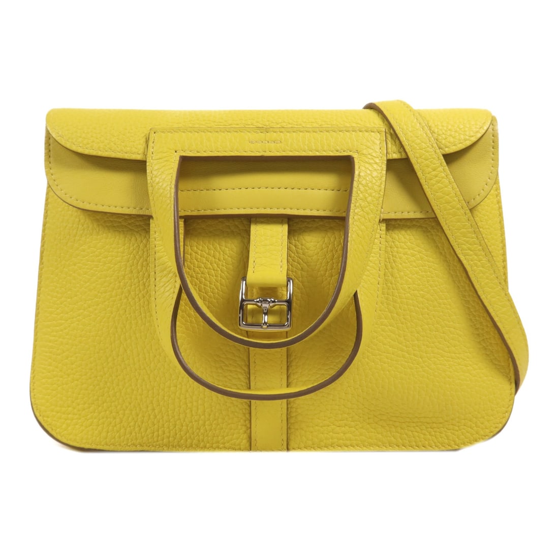 HERMES Halzan 25 2 Way Shoulder Bag Clemence Leather Yellow (1 of 15)