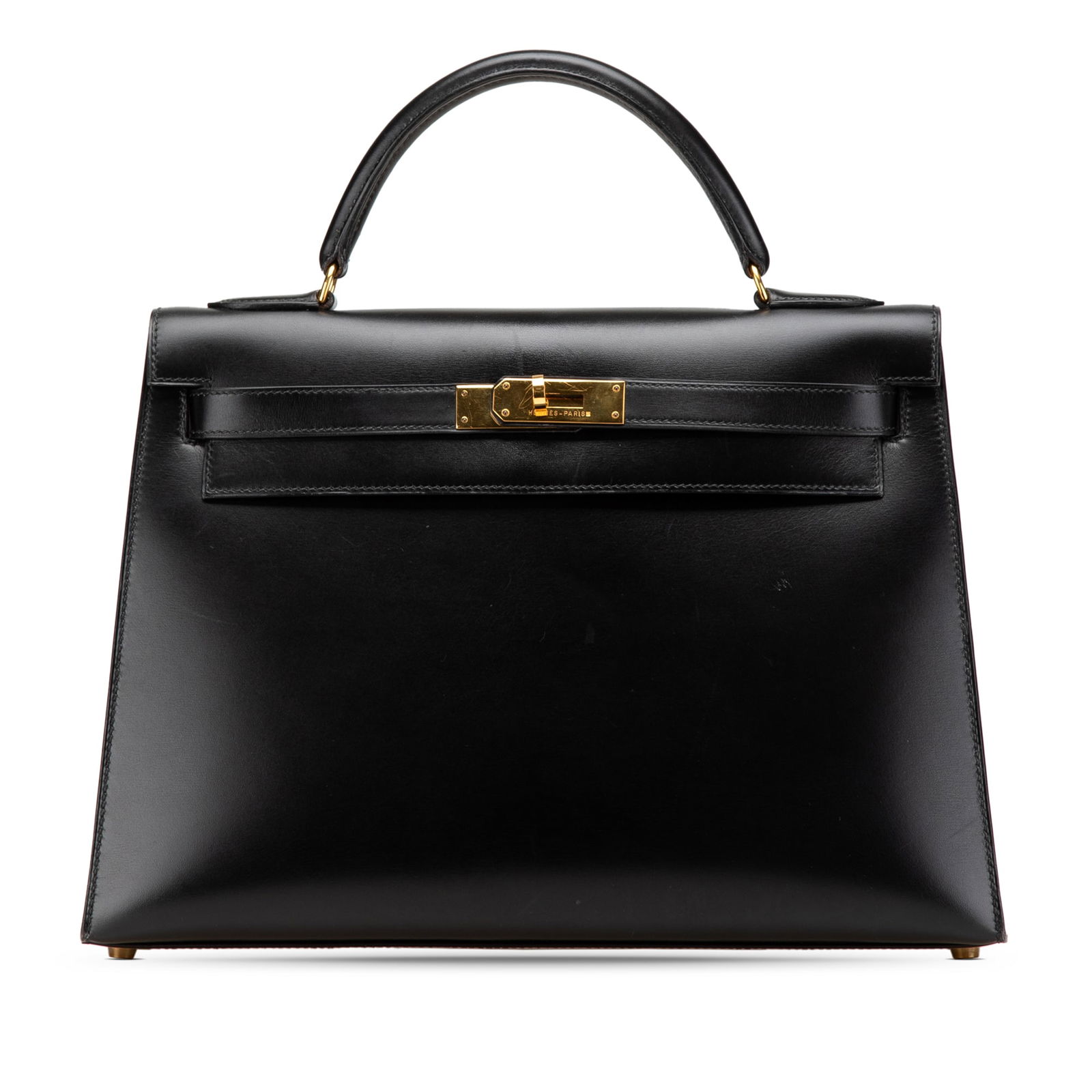 Hermes Box Calf Kelly Sellier 32 Black Leather Handbag (1 of 13)
