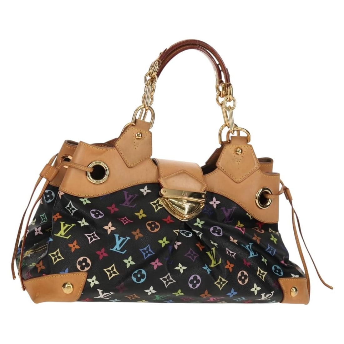 LOUIS VUITTON Multicolor Ursula Tote Bag Black M40124 with Dust Bag: LOUIS VUITTON Multicolor Ursula Tote Bag Black M40124 with Dust Bag This authentic LOUIS VUITTON Monogram Multicolor Ursula Tote Bag is a stunning blend of style and functionality. Crafted in France f