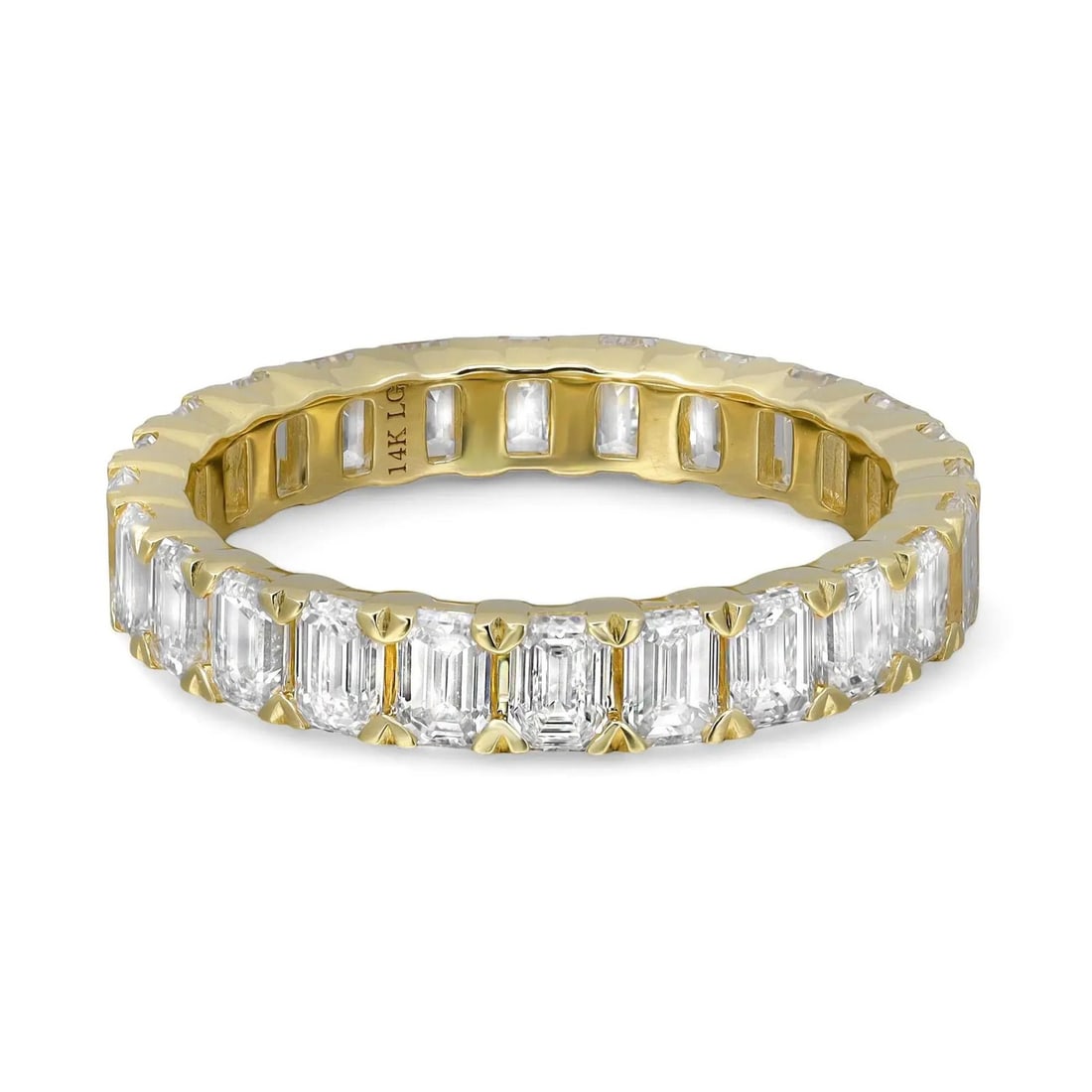 Rachel Koen 14K Yellow Gold Emerald Cut Diamond Eternity Band Ring 3.17CTW (1 of 5)