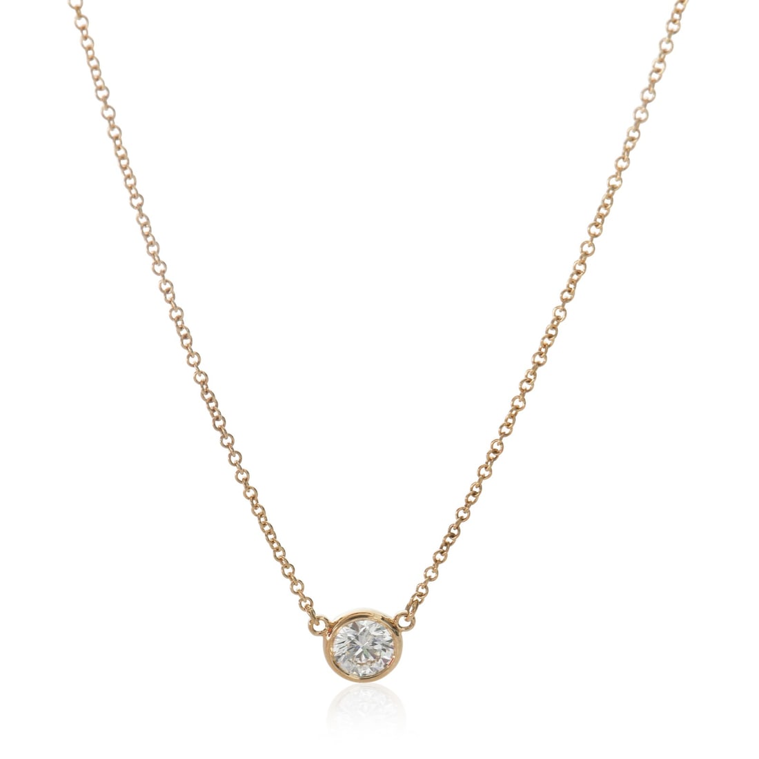 Tiffany & Co. 18k Yellow Gold Elsa Peretti Diamond Pendant 0.50ct: Tiffany & Co. 18k Yellow Gold Elsa Peretti Diamond Pendant 0.50ct This stunning Tiffany & Co. pendant features the iconic Elsa Peretti Diamond By The Yard design, crafted in lustrous 18k yellow gold.