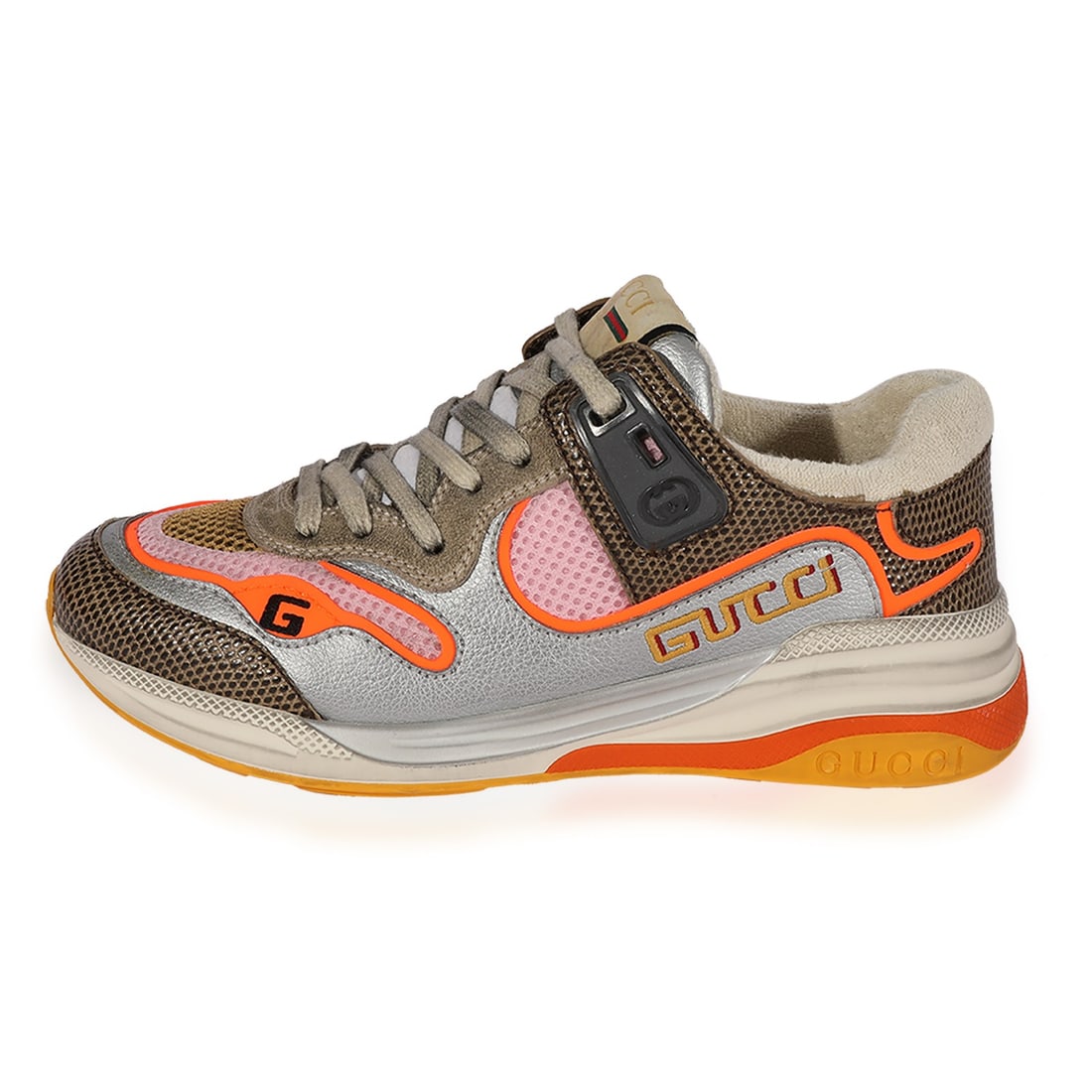 Gucci Ultrapace Sneakers Grey Tejus Printed with Box and Extras: Gucci Ultrapace Sneakers Grey Tejus Printed with Box and Extras Introducing the Gucci Wmns Ultrapace 'Grey Tejus Printed', a stylish lifestyle sneaker designed for men. Crafted in Italy, this sneaker