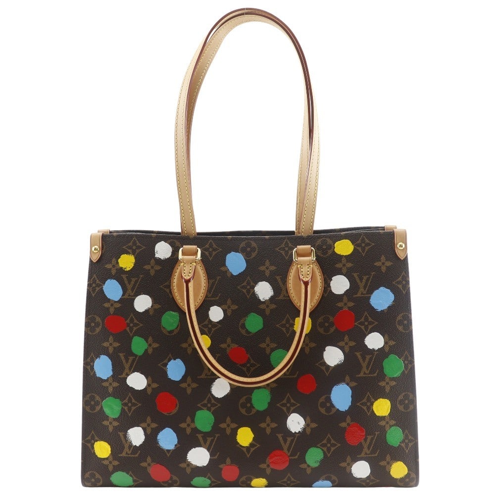 OnTheGo Tote Bag by Louis Vuitton Multicolour Design: OnTheGo Tote Bag by Louis Vuitton Multicolour Design This Louis Vuitton OnTheGo Tote features a multicolour design and is crafted for female use. The tote is in excellent condition, with a minor mater