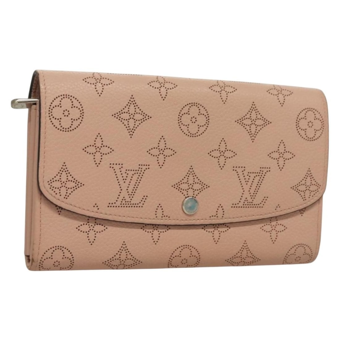 Pink Iris Wallet by Louis Vuitton: Pink Iris Wallet by Louis Vuitton This Louis Vuitton Iris wallet in pink features a feminine design with a spacious interior. The exterior shows slight rubbing, the metal fittings have minor scratches