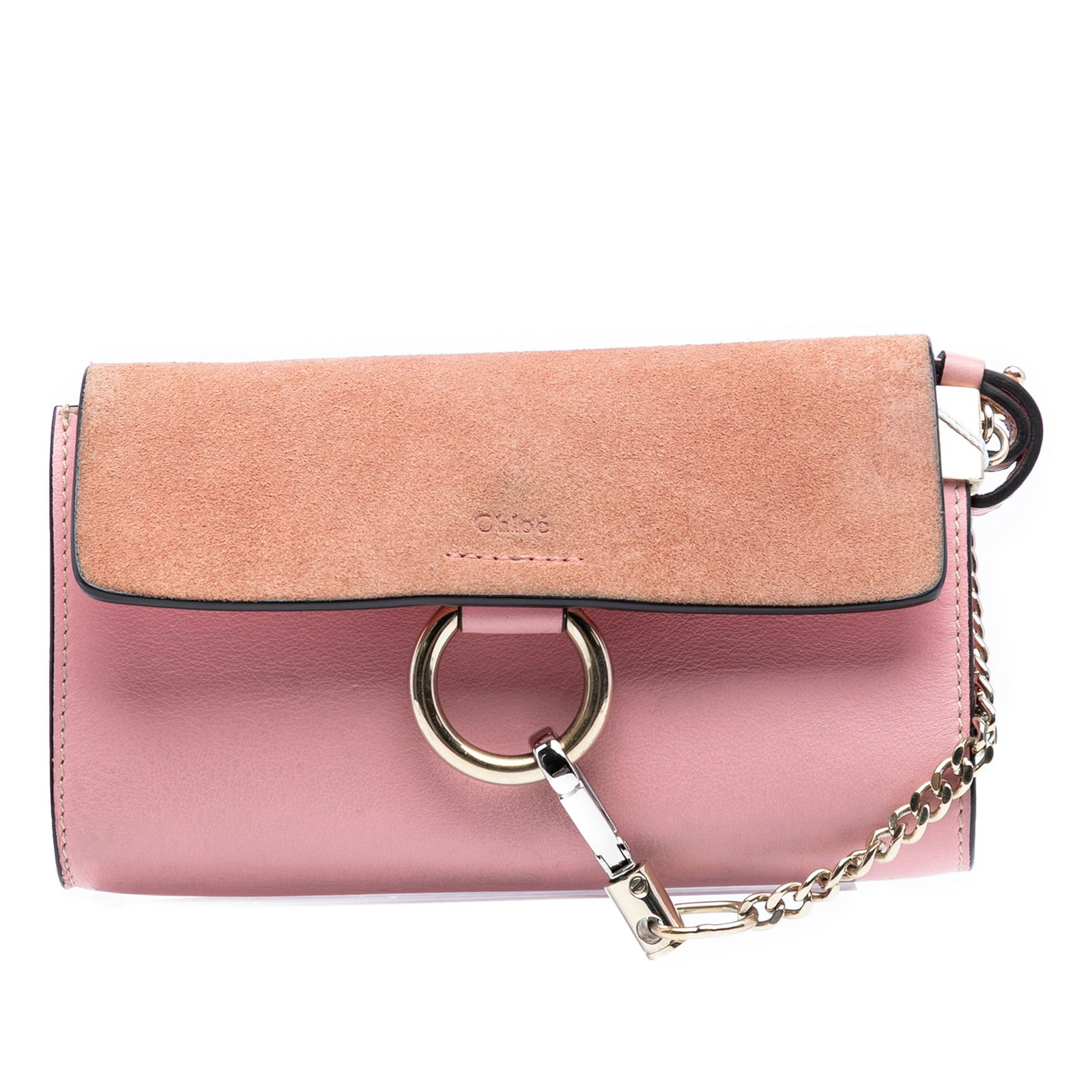Chloe Mini Faye Chain Crossbody Bag in Pink Calfskin and Suede (1 of 8)