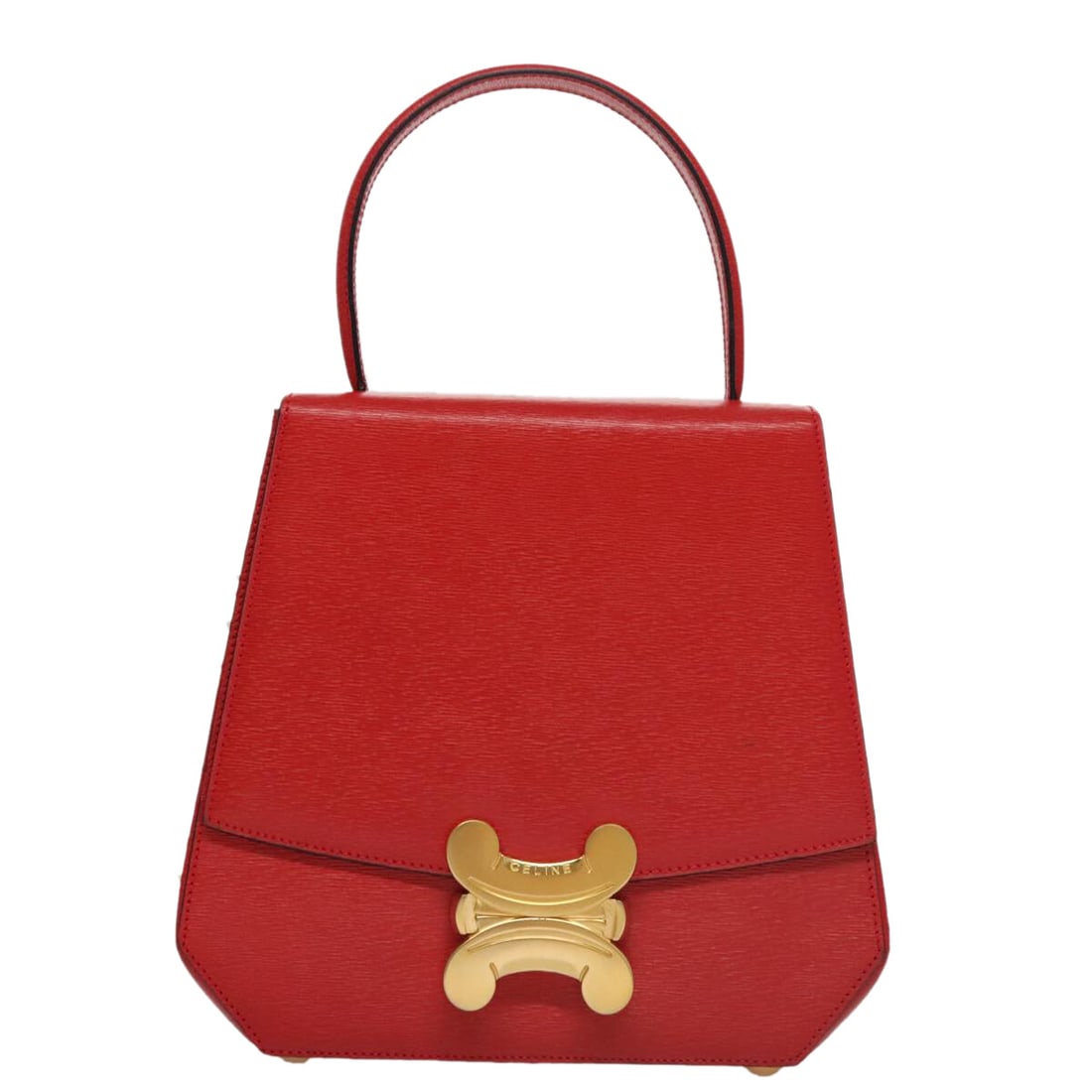Red Celine Triomphe Cuir Shoulder Bag with Gold Hardware (1 of 2)