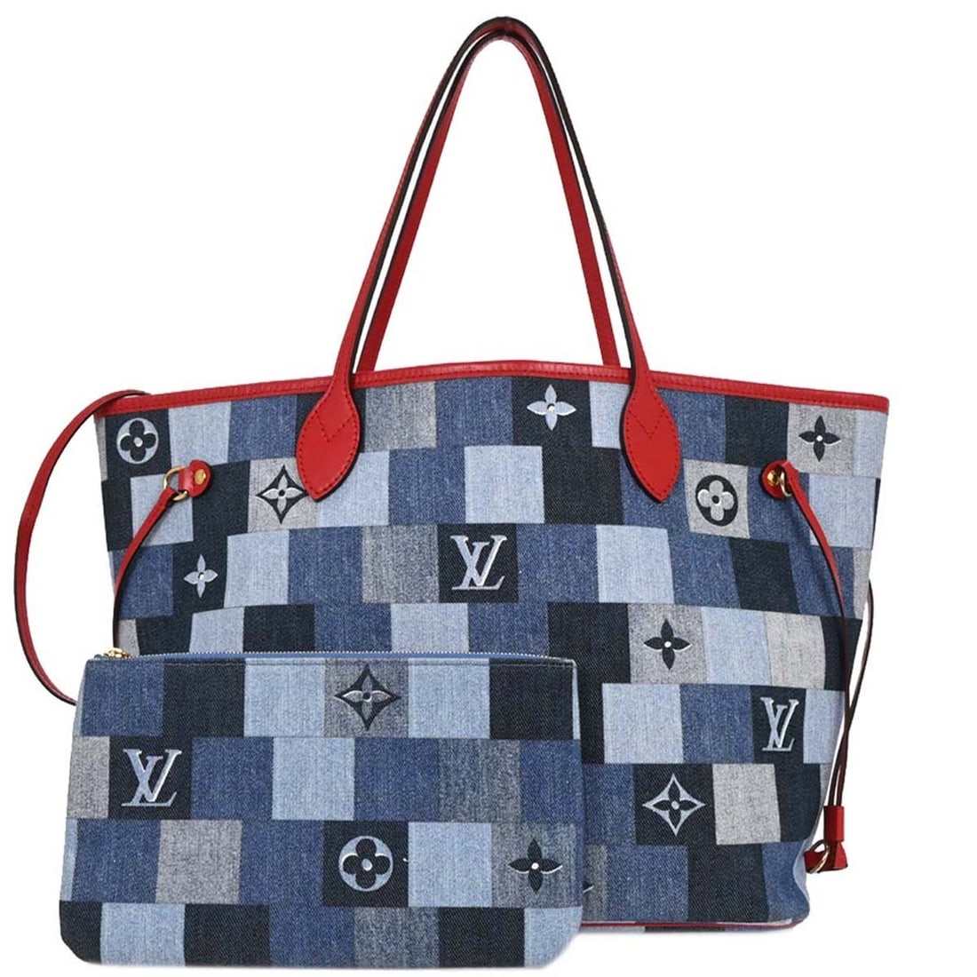 Neverfull MM Denim Blue Tote Bag by Louis Vuitton (1 of 1)