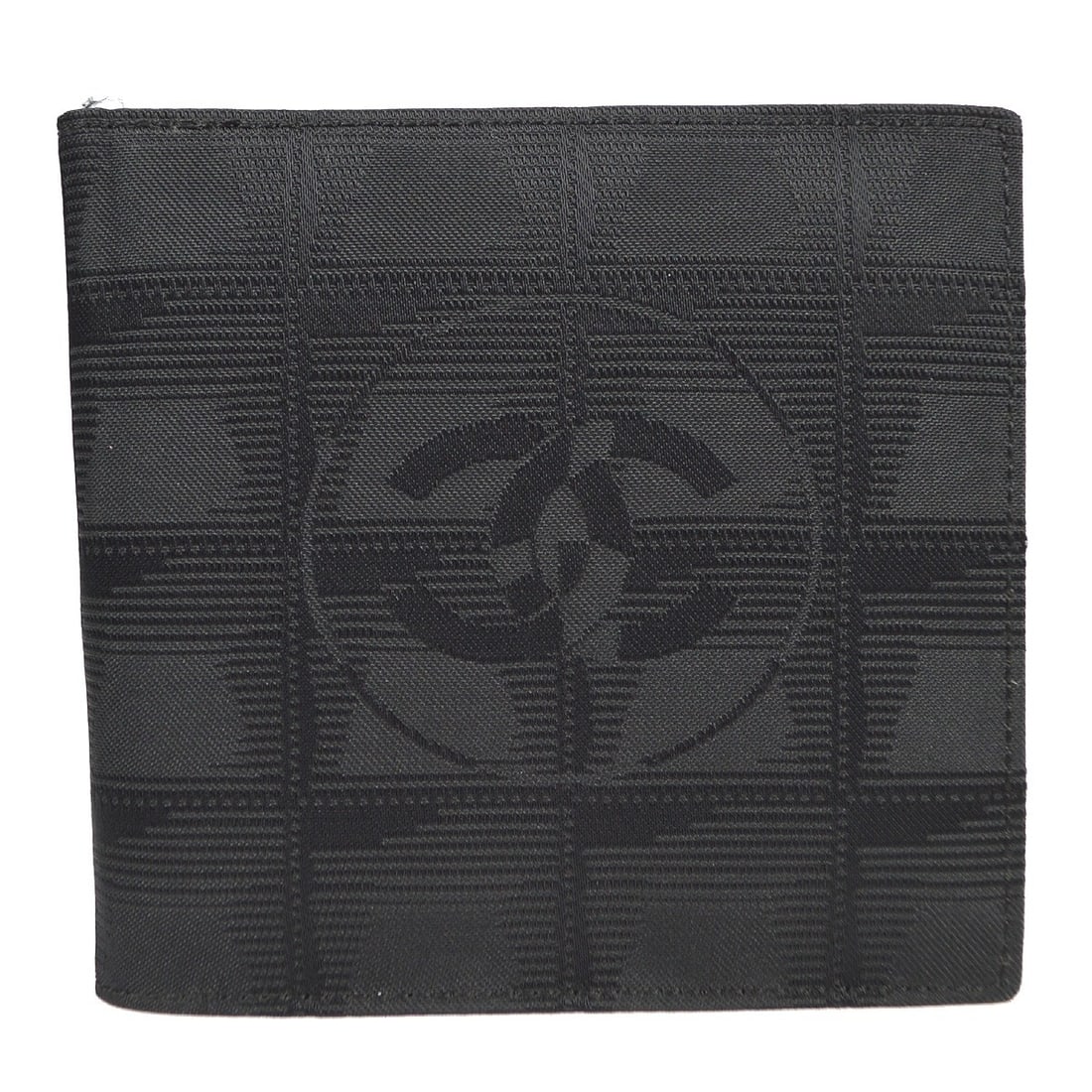 Chanel Vintage Black Jacquard Nylon Bifold Wallet with CC Pattern (1 of 8)