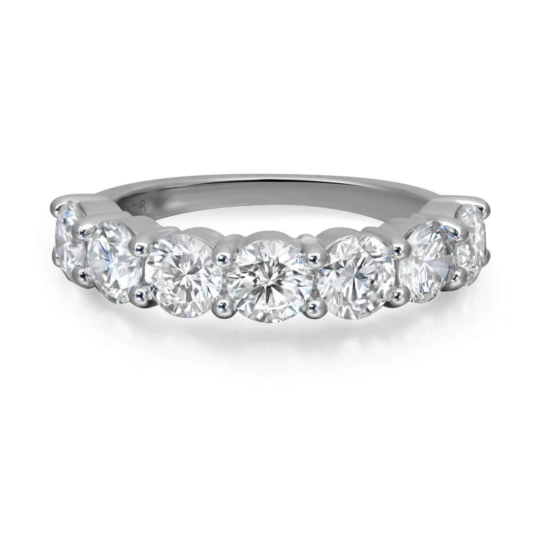 Rachel Koen 14K White Gold Lab Grown Diamond Half Eternity Band Ring 0.97ctw Size 6.5: Rachel Koen 14K White Gold Lab Grown Diamond Half Eternity Band Ring 0.97ctw Size 6.5 This exquisite half eternity band ring features a stunning arrangement of 7 round brilliant cut lab-grown diamonds