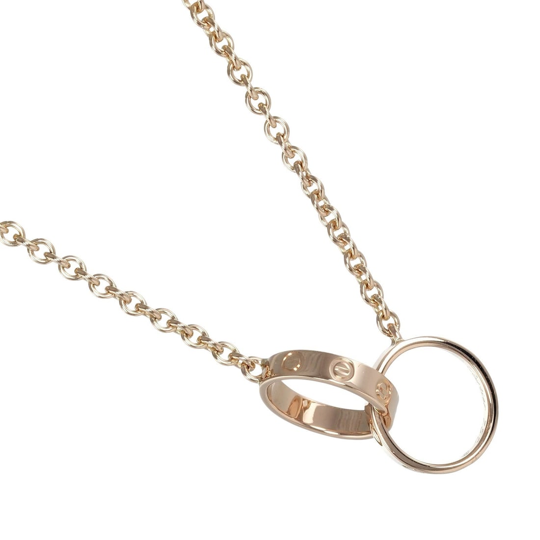 Cartier Love Necklace in Gold for Women: Cartier Love Necklace in Gold for Women This Cartier Baby Love Necklace is a feminine accessory crafted in gold. The necklace is a pre-owned item in pristine condition, showing only minimal scratches