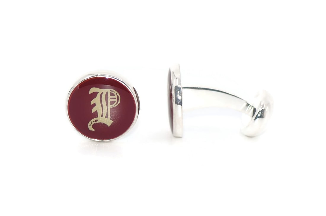 Authentic Ralph Lauren Red Cufflinks 16mm for Formal Attire (1 of 4)